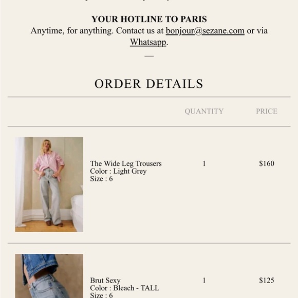 Sezane Light Gray Wide Leg Trousers - Picture 9 of 9